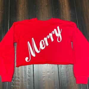 Festive cropped sweatshirt